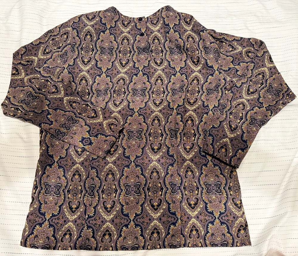 Rena Rowan for Saville Paisley Print Blouse Size 8